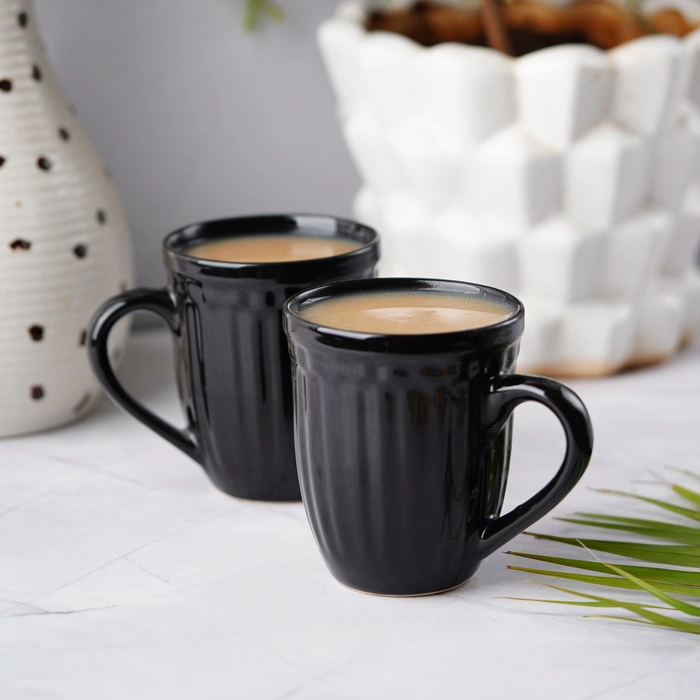 Vintage Classic Black Line Mug Set of 2