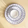 Blue Lining Ceramic Dinner Set with Soup Bowls - Image 2