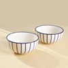 Blue Lining Ceramic Dinner Set with Soup Bowls - Image 3