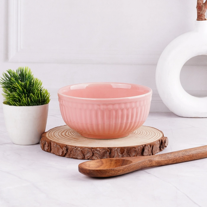 Classic Ceramic Serving 2 Pink Bowl Set