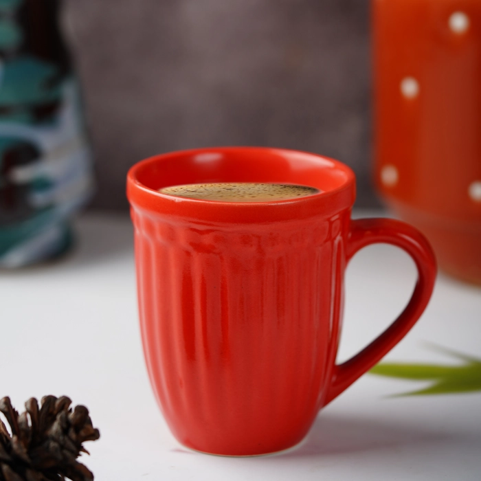 Classic Red Ceramic Coffee & Tea Mugs