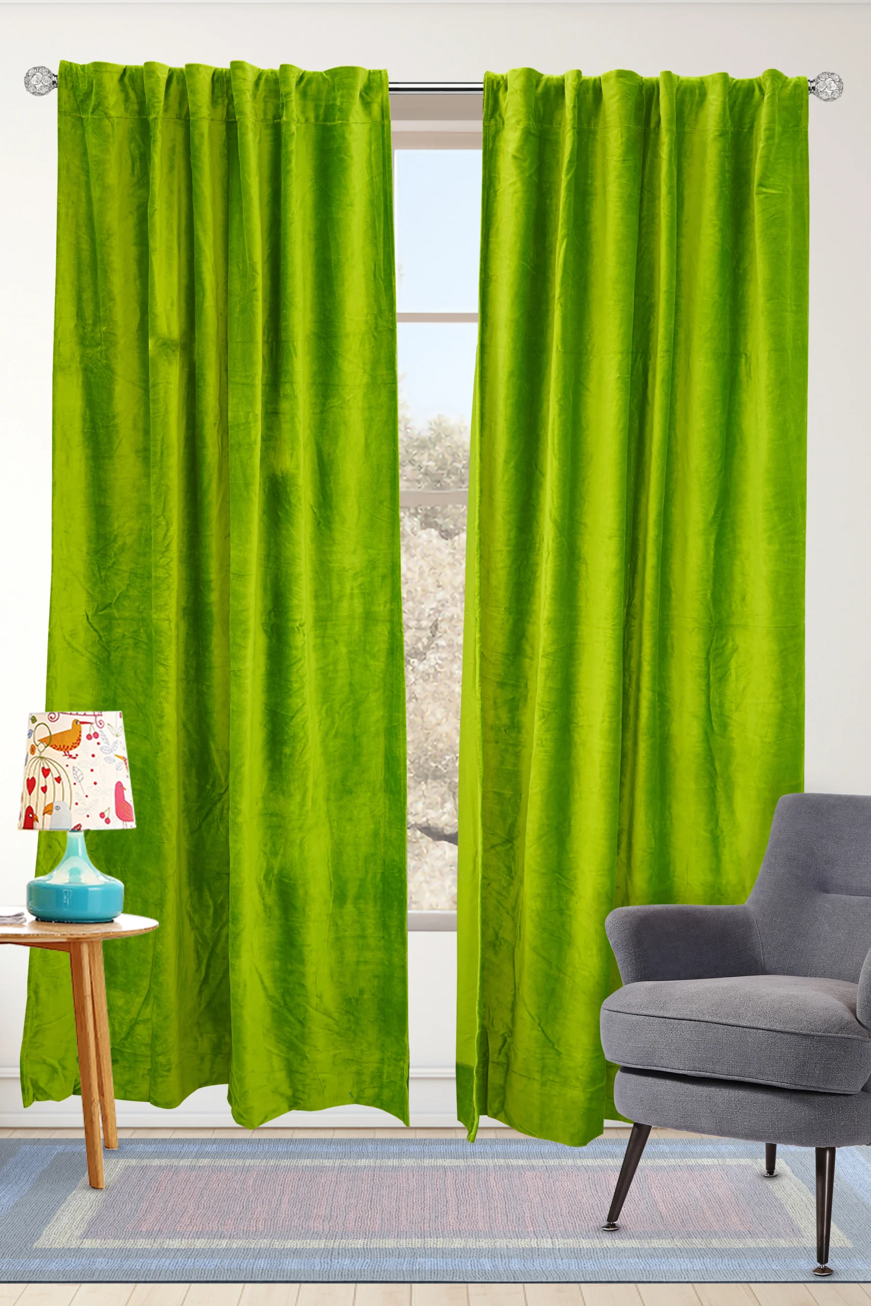 Luxury Green Velvet Curtain