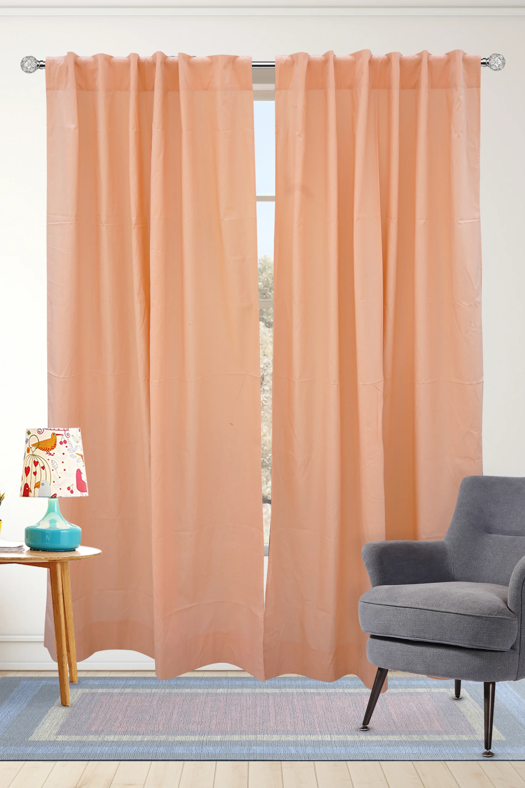 Linen Creamy Peach Curtains