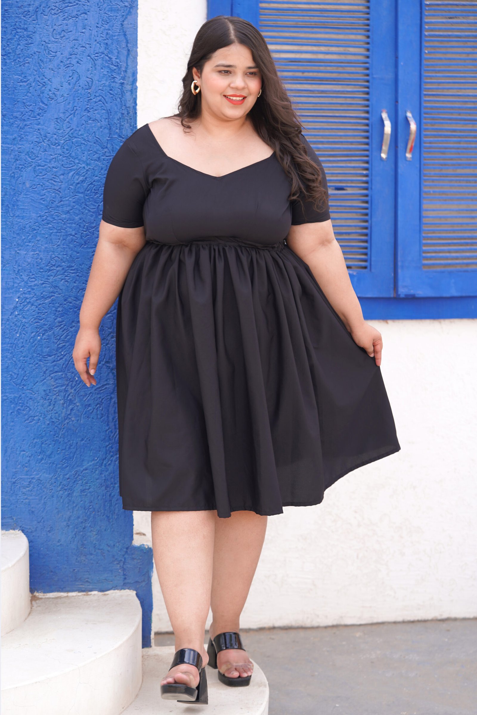 Black Midi Short Frock